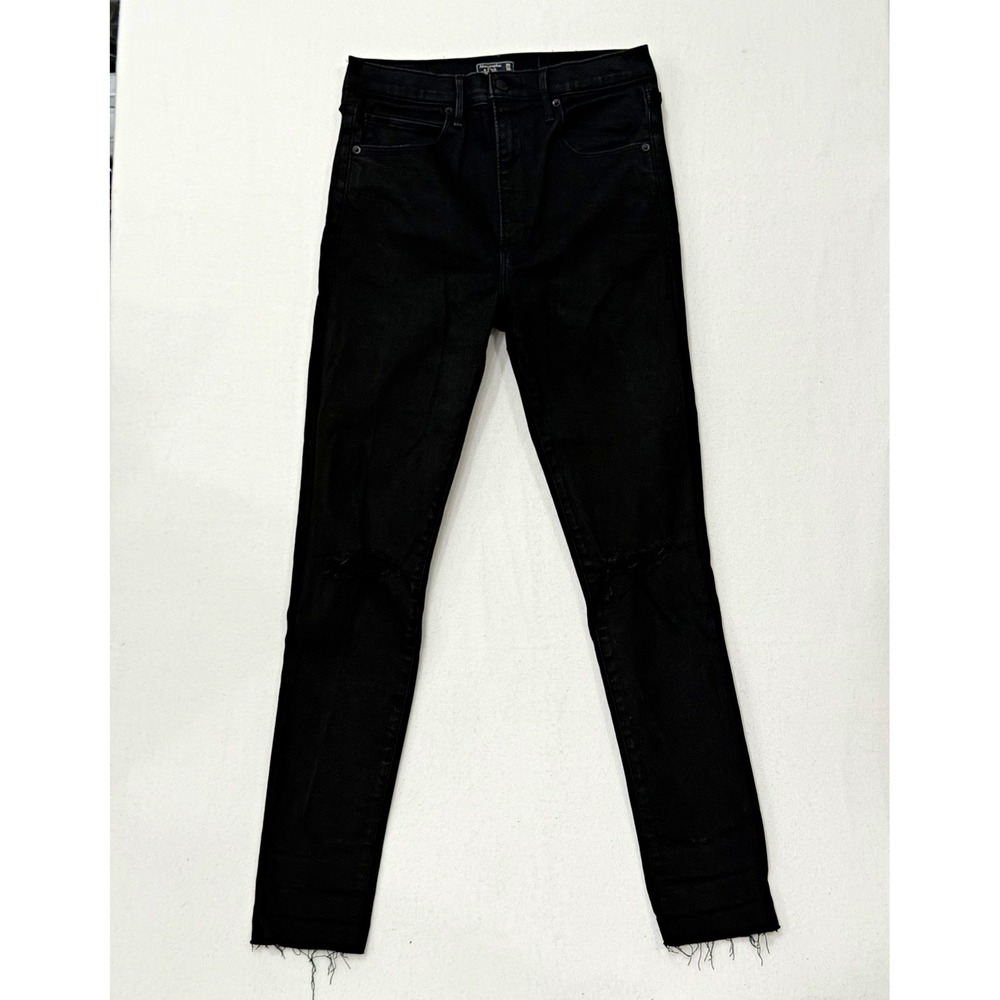 Abercrombie & Fitch Women's Ultra High Rise Super Skinny Jeans Black Stretch 30